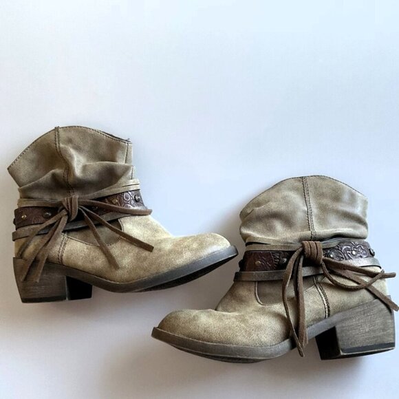 WESTERN POP JACKSON COWGIRL ANKLE BOOTS YOUTH 5M - Picture 1 of 11